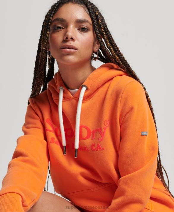 vintage hoodie venue γυναίκες είδη ένδυσης πορτοκάλι Superdry L02L2309