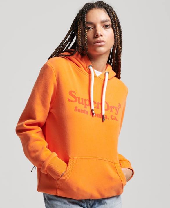 vintage hoodie venue γυναίκες είδη ένδυσης πορτοκάλι Superdry L02L2309