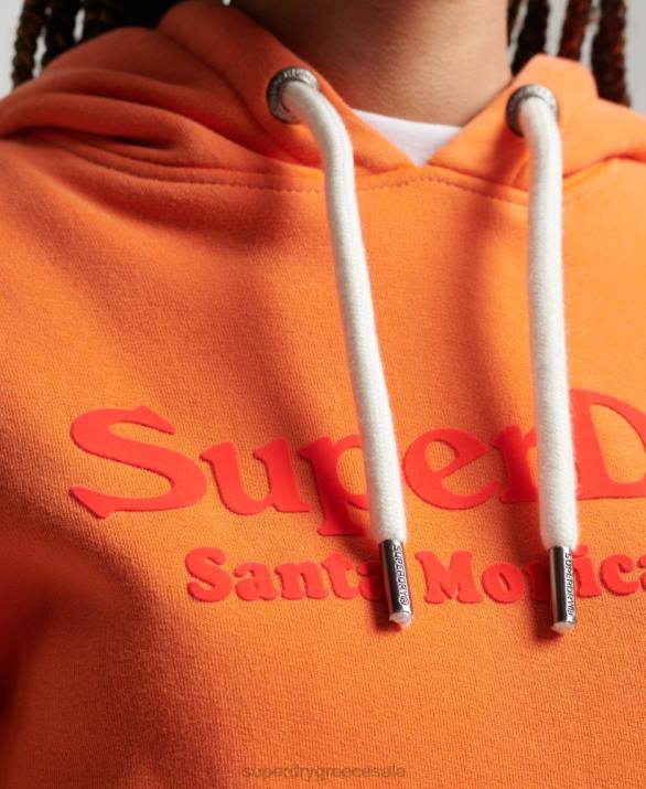 vintage hoodie venue γυναίκες είδη ένδυσης πορτοκάλι Superdry L02L2309