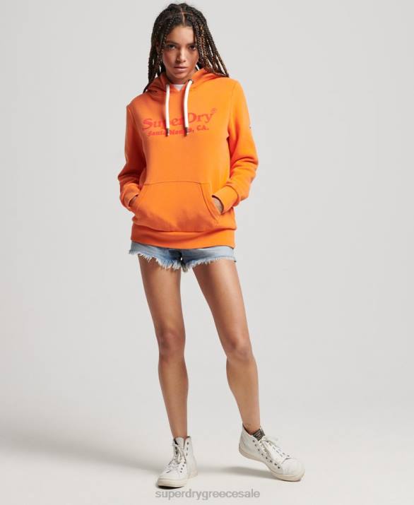 vintage hoodie venue γυναίκες είδη ένδυσης πορτοκάλι Superdry L02L2309