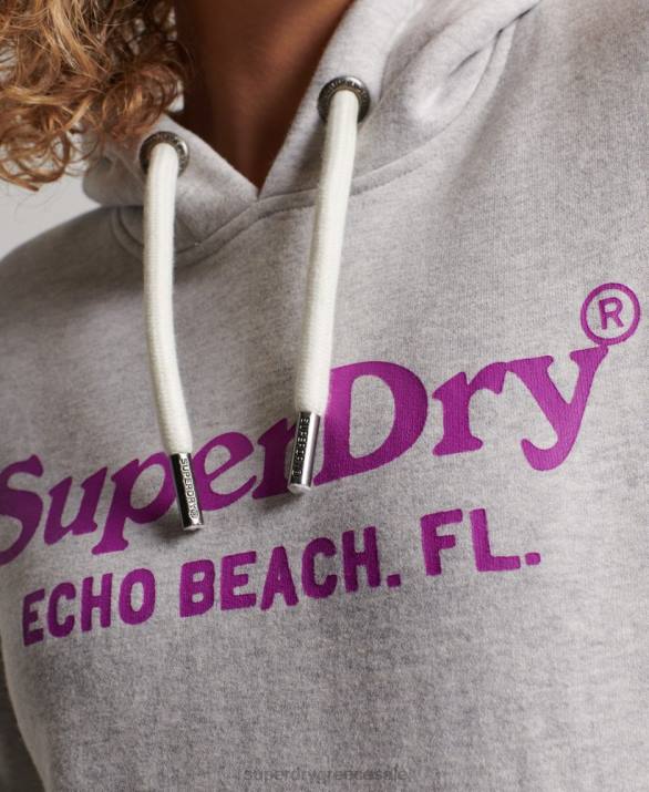 vintage hoodie venue γυναίκες είδη ένδυσης ανοιχτό γκρι Superdry L02L2314