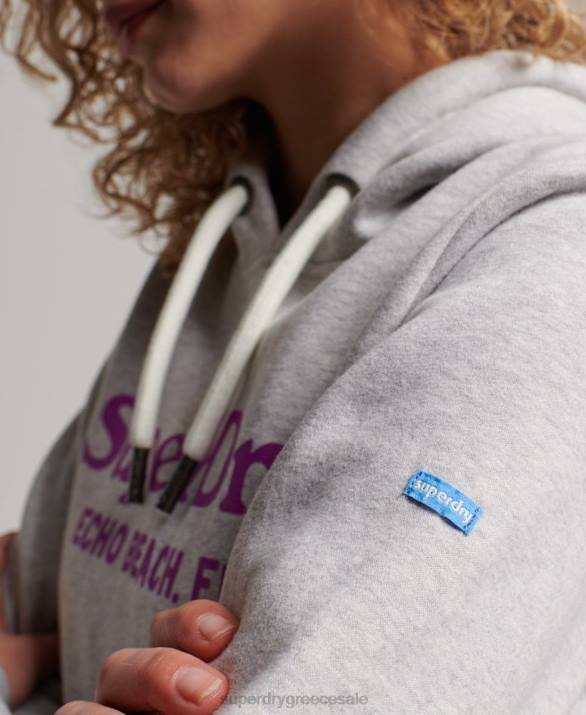 vintage hoodie venue γυναίκες είδη ένδυσης ανοιχτό γκρι Superdry L02L2314