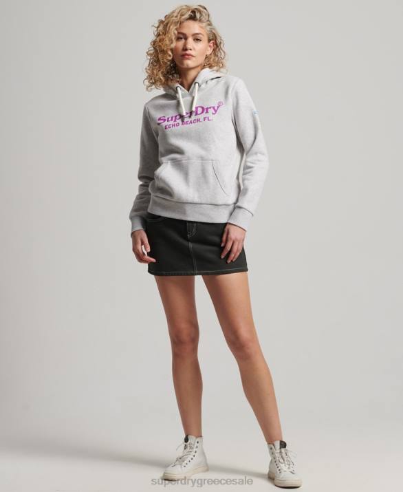 vintage hoodie venue γυναίκες είδη ένδυσης ανοιχτό γκρι Superdry L02L2314