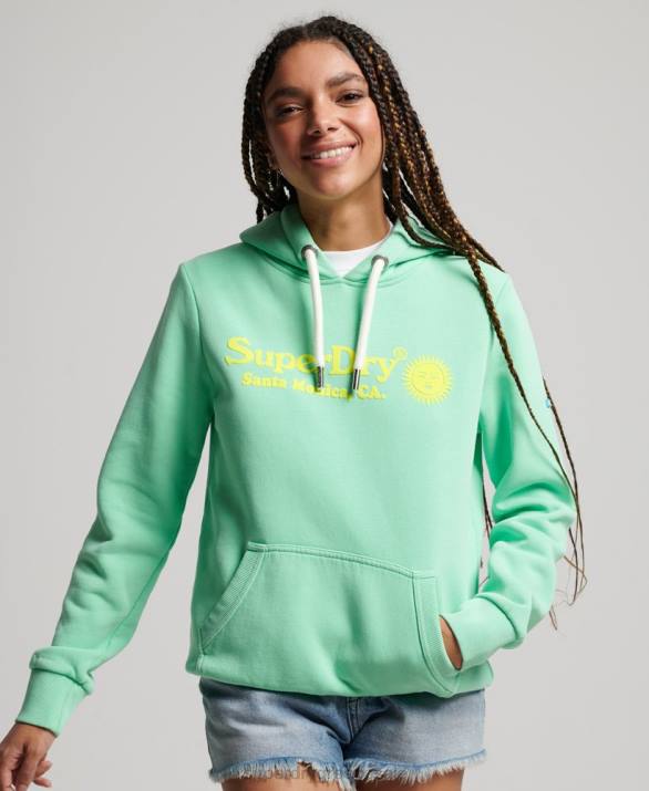 vintage hoodie venue γυναίκες είδη ένδυσης πράσινος Superdry L02L2315