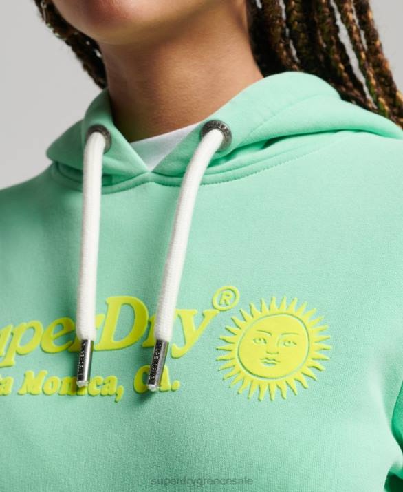 vintage hoodie venue γυναίκες είδη ένδυσης πράσινος Superdry L02L2315