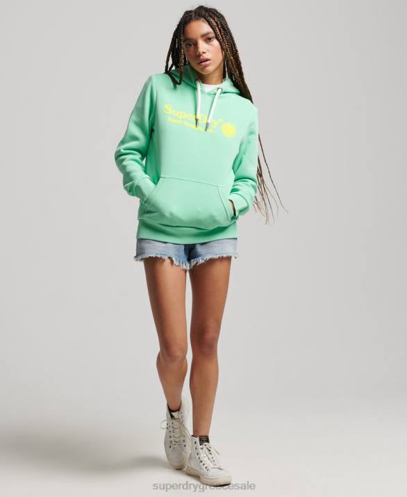 vintage hoodie venue γυναίκες είδη ένδυσης πράσινος Superdry L02L2315