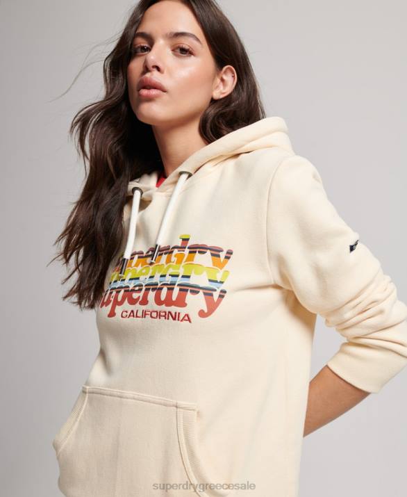 vintage σενάριο infill hoodie γυναίκες είδη ένδυσης άσπρο Superdry L02L2304