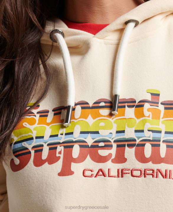 vintage σενάριο infill hoodie γυναίκες είδη ένδυσης άσπρο Superdry L02L2304