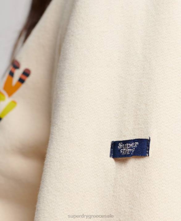 vintage σενάριο infill hoodie γυναίκες είδη ένδυσης άσπρο Superdry L02L2304