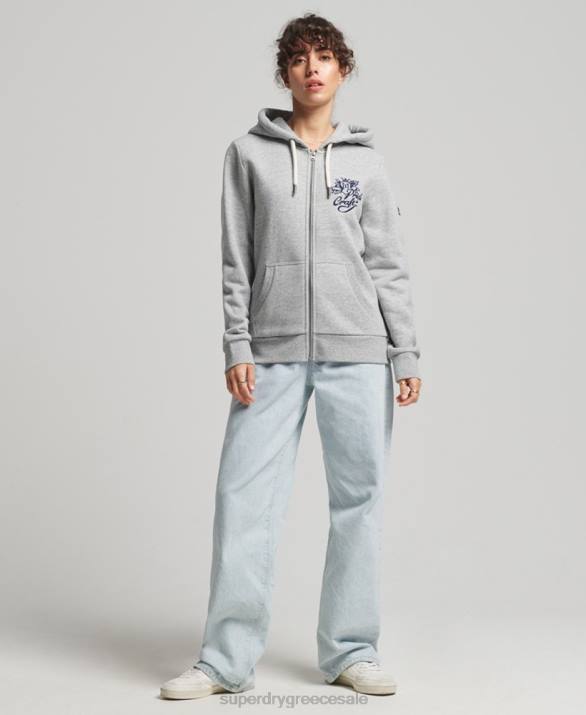 vintage pride in craft zip hoodie γυναίκες είδη ένδυσης γκρί Superdry L02L3501