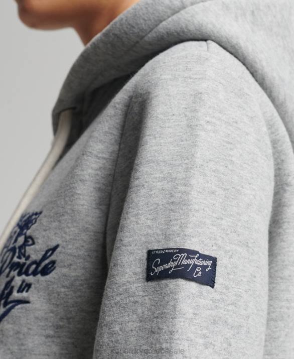 vintage pride in craft zip hoodie γυναίκες είδη ένδυσης γκρί Superdry L02L3501