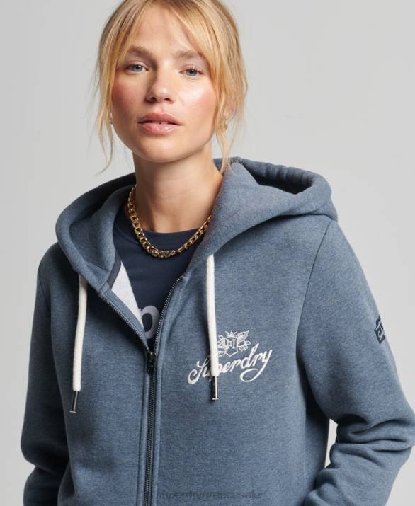 vintage pride in craft zip hoodie γυναίκες είδη ένδυσης ΠΟΛΕΜΙΚΟ ΝΑΥΤΙΚΟ Superdry L02L6123
