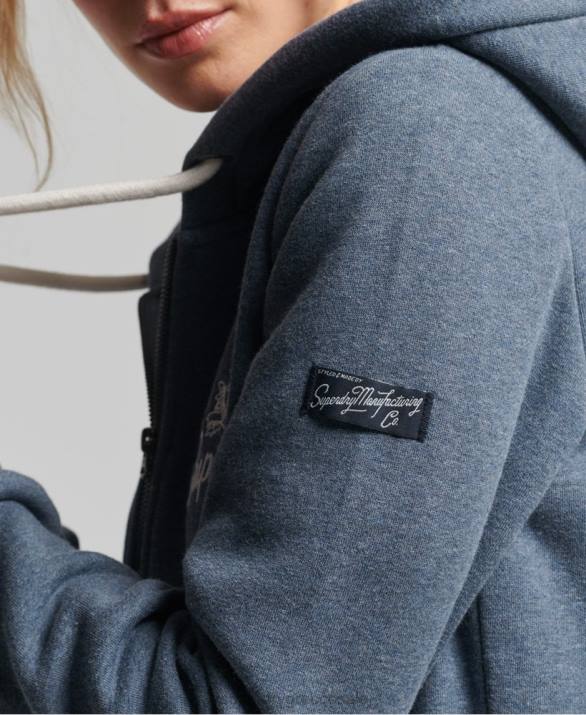 vintage pride in craft zip hoodie γυναίκες είδη ένδυσης ΠΟΛΕΜΙΚΟ ΝΑΥΤΙΚΟ Superdry L02L6123