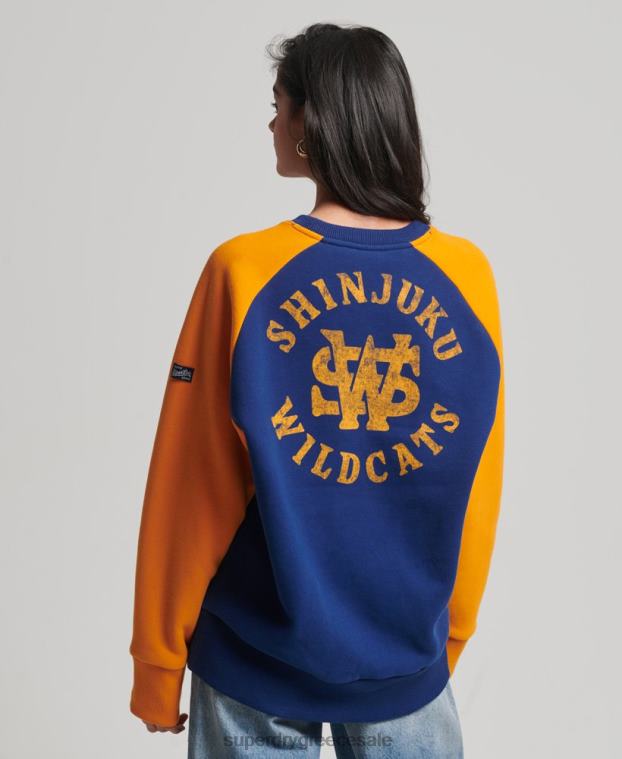 vintage κολεγιακό φούτερ πληρώματος raglan γυναίκες Superdry είδη ένδυσης 00T2R5760 ΠΟΛΕΜΙΚΟ ΝΑΥΤΙΚΟ