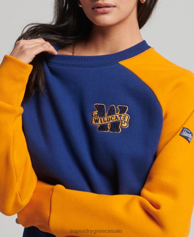 vintage κολεγιακό φούτερ πληρώματος raglan γυναίκες Superdry είδη ένδυσης 00T2R5760 ΠΟΛΕΜΙΚΟ ΝΑΥΤΙΚΟ