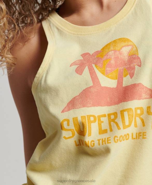 vintage cali cutout φανελάκι γυναίκες είδη ένδυσης κίτρινος Superdry L02L2200