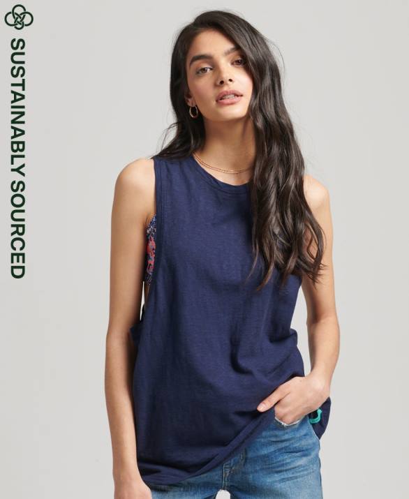 vintage γιλέκο surf ranchero από οργανικό βαμβάκι γυναίκες είδη ένδυσης ΠΟΛΕΜΙΚΟ ΝΑΥΤΙΚΟ Superdry L02L6768