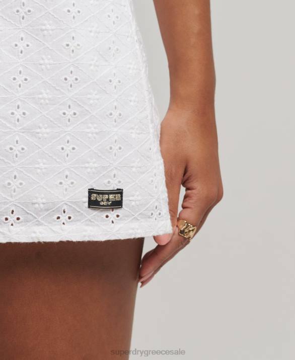 Μίνι vintage broderie φόρεμα γυναίκες είδη ένδυσης άσπρο Superdry L02L2364