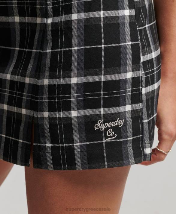 vintage check μίνι φόρεμα καμί γυναίκες είδη ένδυσης μαύρος Superdry L02L2435