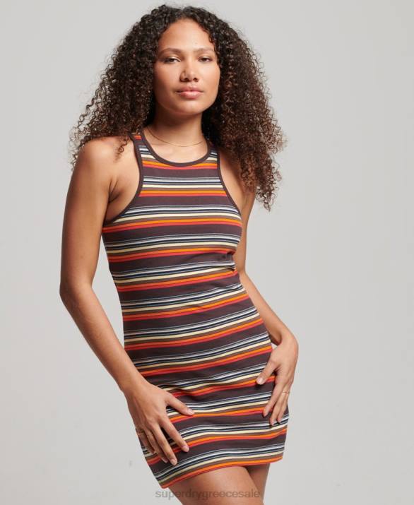 vintage ριγέ φόρεμα racer γυναίκες είδη ένδυσης πολυ Superdry L02L2406