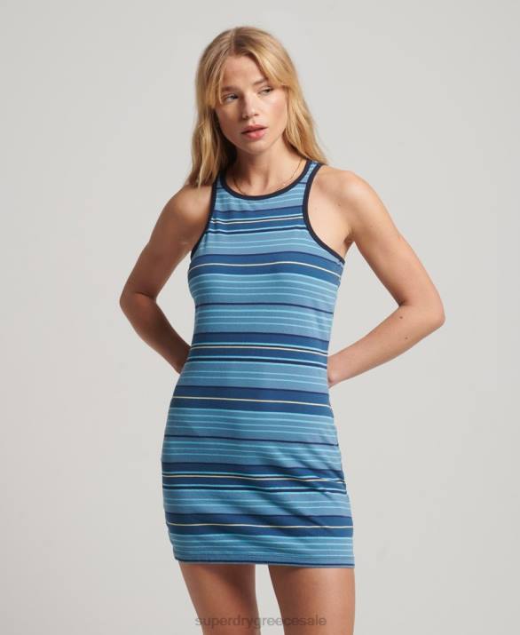 vintage ριγέ φόρεμα racer γυναίκες είδη ένδυσης καφέ Superdry L02L2431