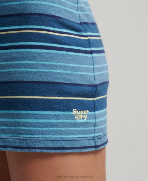 vintage ριγέ φόρεμα racer γυναίκες είδη ένδυσης καφέ Superdry L02L2431