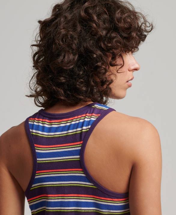 vintage ριγέ φόρεμα racer γυναίκες είδη ένδυσης καφέ Superdry L02L2470