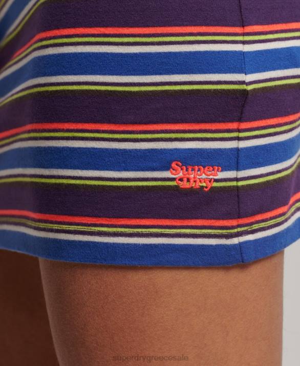 vintage ριγέ φόρεμα racer γυναίκες είδη ένδυσης καφέ Superdry L02L2470