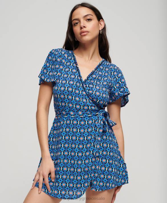 vintage μίνι wrap φόρεμα γυναίκες είδη ένδυσης μπλε Superdry L02L1966