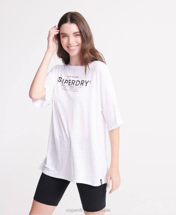 μπλουζάκι από λινά ερήμου γυναίκες είδη ένδυσης άσπρο Superdry L02L2839