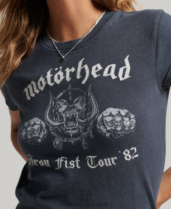 T-shirt με μανίκια με καπάκι μοτοσικλέτας γυναίκες είδη ένδυσης μαύρος Superdry L02L2620