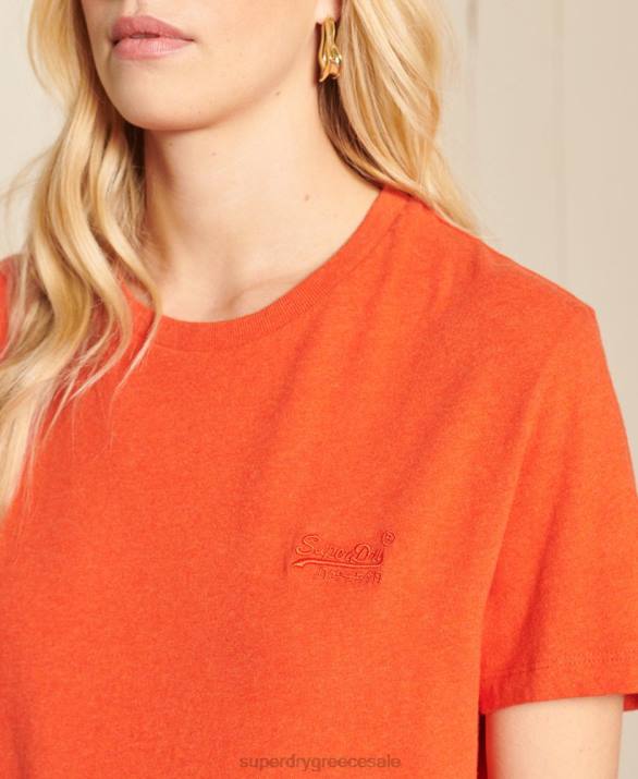 T-shirt με vintage λογότυπο από οργανικό βαμβάκι γυναίκες είδη ένδυσης πορτοκάλι Superdry L02L6297