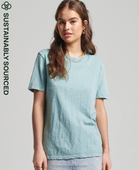 T-shirt από βιολογικό βαμβάκι vintage surf ranchero γυναίκες είδη ένδυσης γαλάζιο Superdry L02L6245