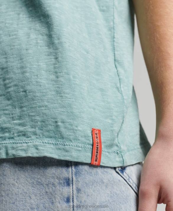 T-shirt από βιολογικό βαμβάκι vintage surf ranchero γυναίκες είδη ένδυσης γαλάζιο Superdry L02L6245