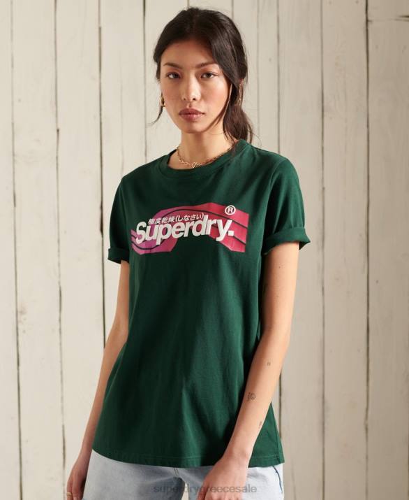 core logo cali t-shirt γυναίκες είδη ένδυσης τουρκουάζ Superdry L02L6253