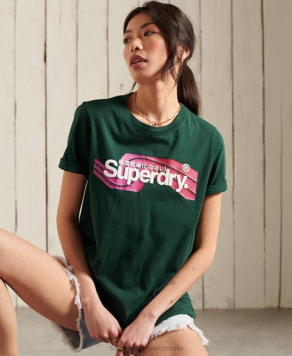 core logo cali t-shirt γυναίκες είδη ένδυσης τουρκουάζ Superdry L02L6253