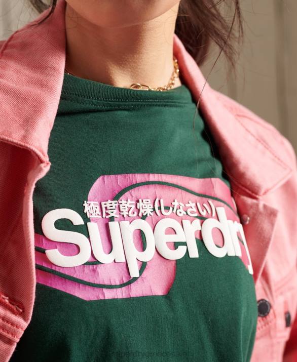 core logo cali t-shirt γυναίκες είδη ένδυσης τουρκουάζ Superdry L02L6253