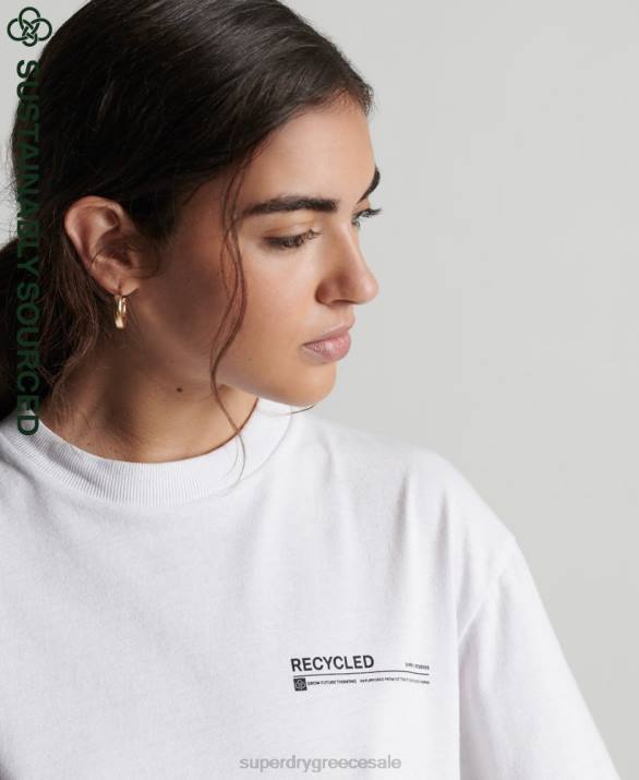 ανακυκλωμένο micro top t-shirt γυναίκες είδη ένδυσης άσπρο Superdry L02L6255