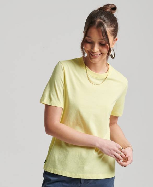 Απαραίτητο t-shirt στούντιο από οργανικό βαμβάκι γυναίκες είδη ένδυσης κίτρινος Superdry L02L6250