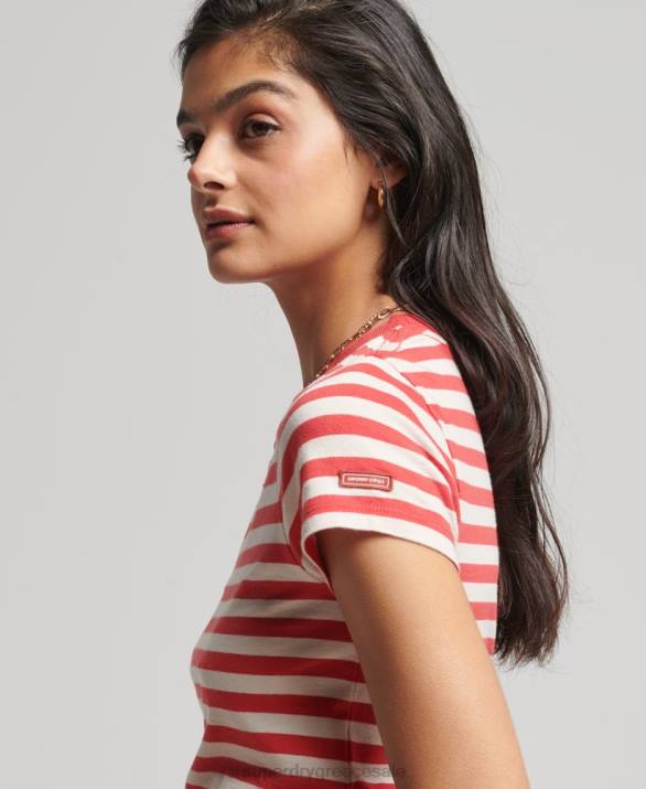 t-shirt από βιολογικό βαμβάκι vintage crop γυναίκες είδη ένδυσης το κόκκινο Superdry L02L6235