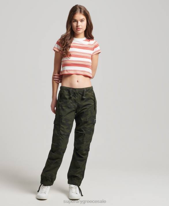 t-shirt από βιολογικό βαμβάκι vintage crop γυναίκες είδη ένδυσης πολυ Superdry L02L6266