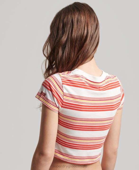 t-shirt από βιολογικό βαμβάκι vintage crop γυναίκες είδη ένδυσης πολυ Superdry L02L6266