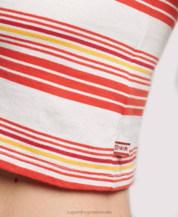 t-shirt από βιολογικό βαμβάκι vintage crop γυναίκες είδη ένδυσης πολυ Superdry L02L6266