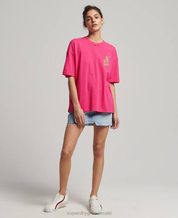 vintage Cali t-shirt γυναίκες είδη ένδυσης ροζ Superdry L02L6198