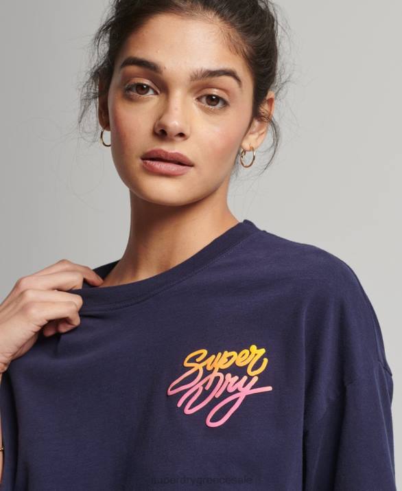 vintage Cali t-shirt γυναίκες είδη ένδυσης ΠΟΛΕΜΙΚΟ ΝΑΥΤΙΚΟ Superdry L02L6267