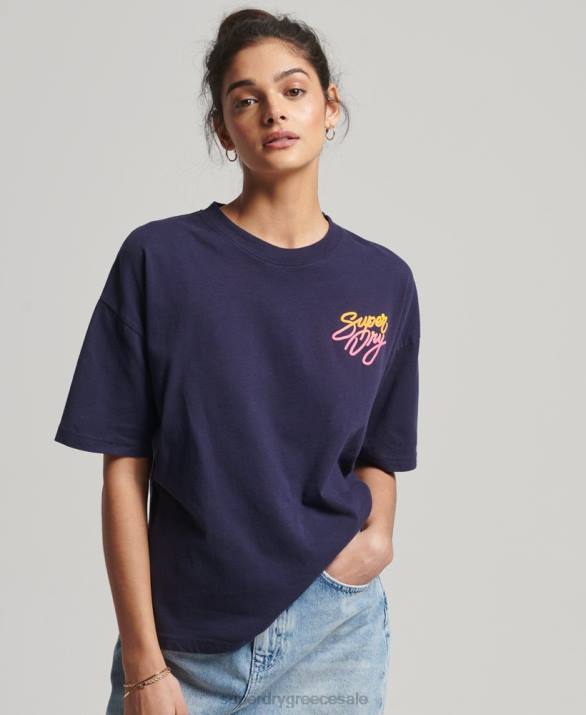 vintage Cali t-shirt γυναίκες είδη ένδυσης ΠΟΛΕΜΙΚΟ ΝΑΥΤΙΚΟ Superdry L02L6267