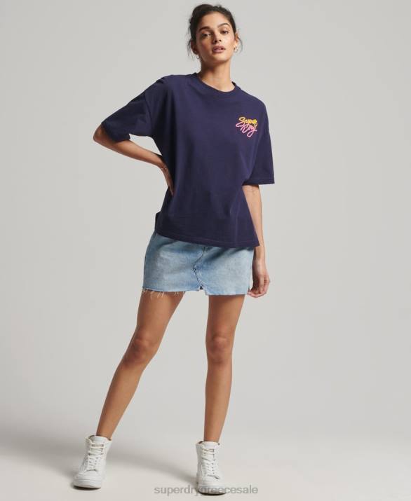 vintage Cali t-shirt γυναίκες είδη ένδυσης ΠΟΛΕΜΙΚΟ ΝΑΥΤΙΚΟ Superdry L02L6267