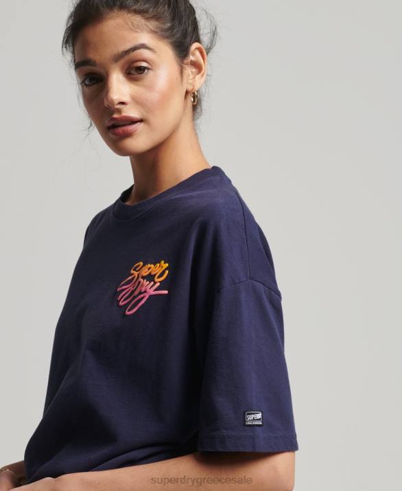 vintage Cali t-shirt γυναίκες είδη ένδυσης ΠΟΛΕΜΙΚΟ ΝΑΥΤΙΚΟ Superdry L02L6267