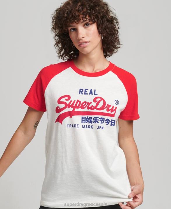 vintage λογότυπο μπλουζάκι κληρονομιάς γυναίκες είδη ένδυσης άσπρο Superdry L02L2837