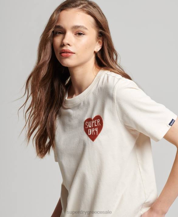 vintage cali cutout t-shirt γυναίκες είδη ένδυσης κρέμα Superdry L02L2147